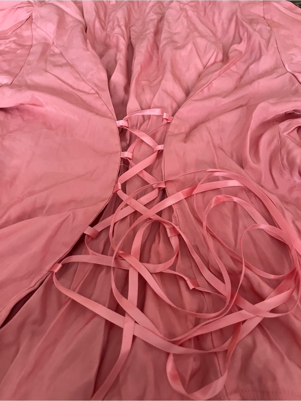 Scarlet Darkness Pink Ruffle Lace Button-Front Blouse - Picture 10 of 13